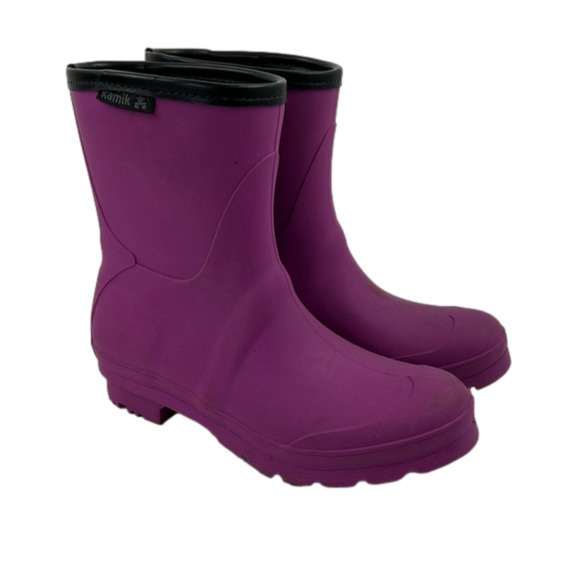 Kamik Women's Olivia Short Pink Rainboots with Trim size 6 - Picture 1 of 7